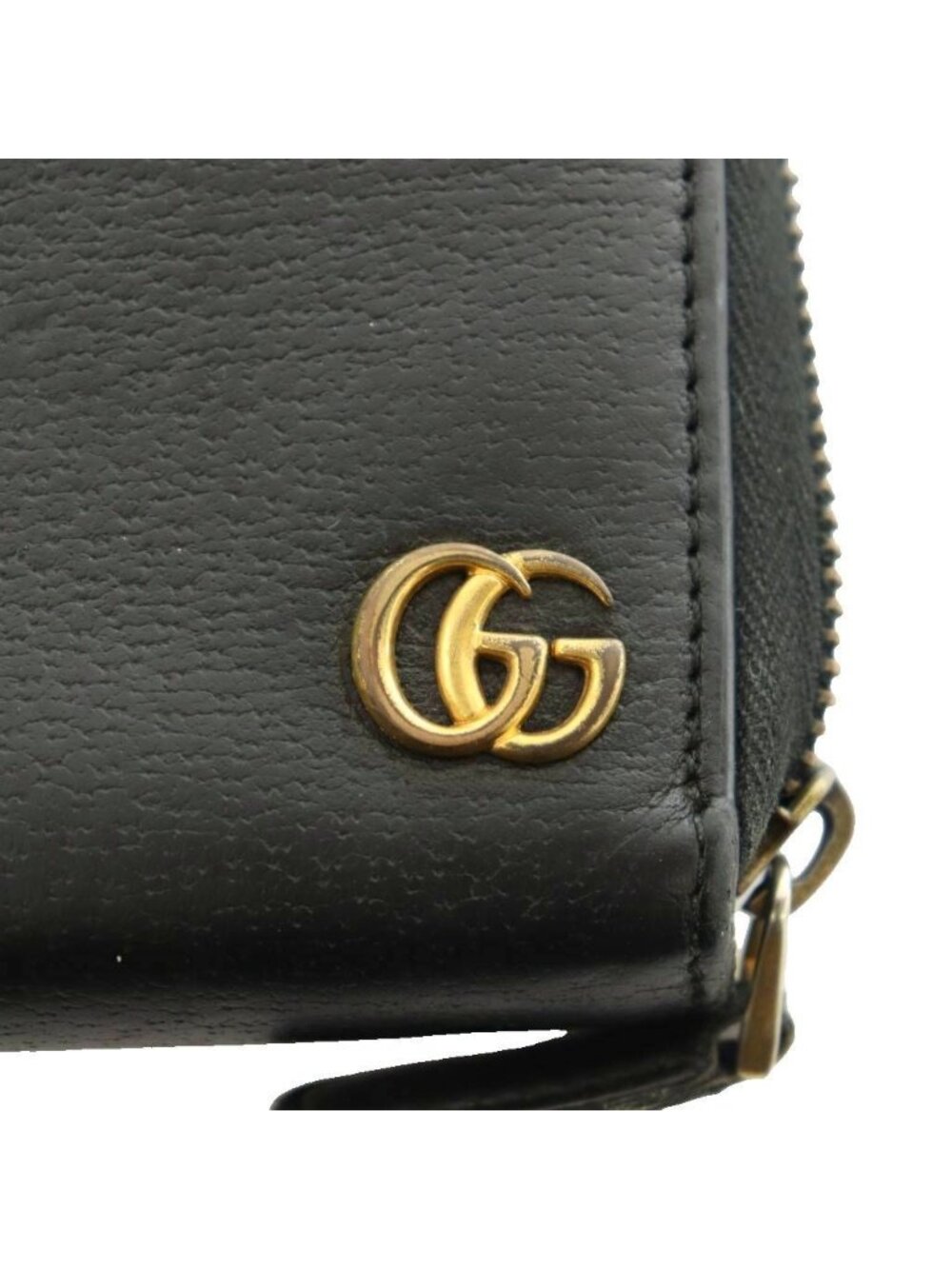 Gucci GG Marmont Zip Around Wallet Leather Logo Black - Picture 7 of 9